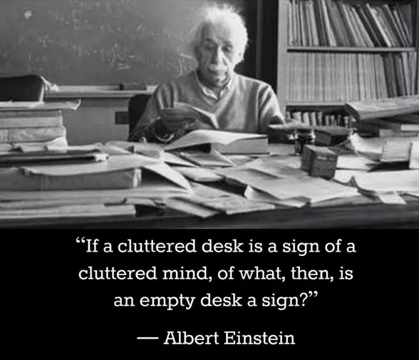 cluttered-desk-Einstein-Quotes